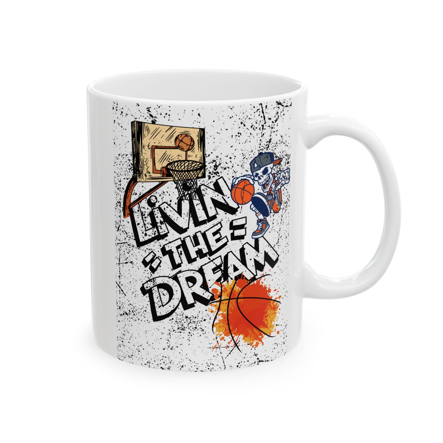 Artistic Basketball Ceramic Mug - Perfect for Sports Fans, Gifts for Him, Unique Coffee Cup, Basketball Lover's Gift, Home & Office Decor