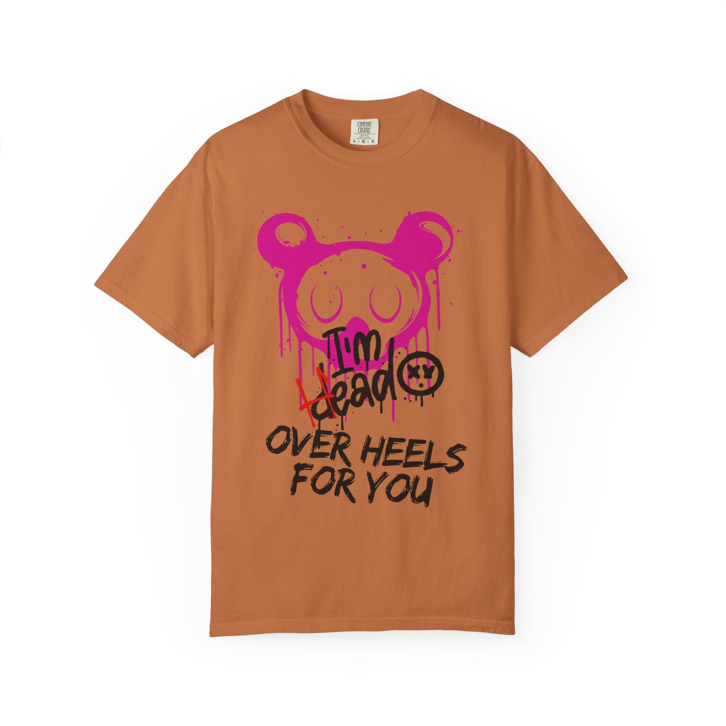 Head Over Heels T-Shirt with Cute Design, Perfect Gift for Friends, Casual Wear, Valentine's Day, Year-Round Fashion