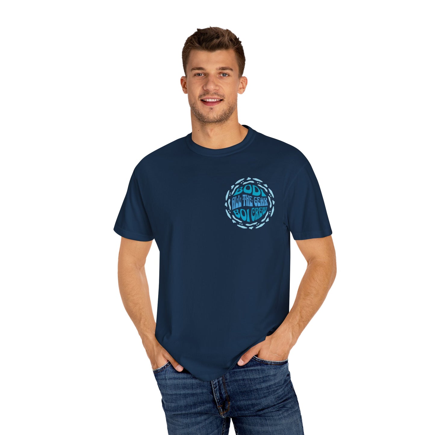 Bodi Gear Crew T-Shirt | Unisex Casual Graphic Tee for Outdoor Adventures, Gift for Him, Retro Style, Summer Vibe, Relaxed Fit