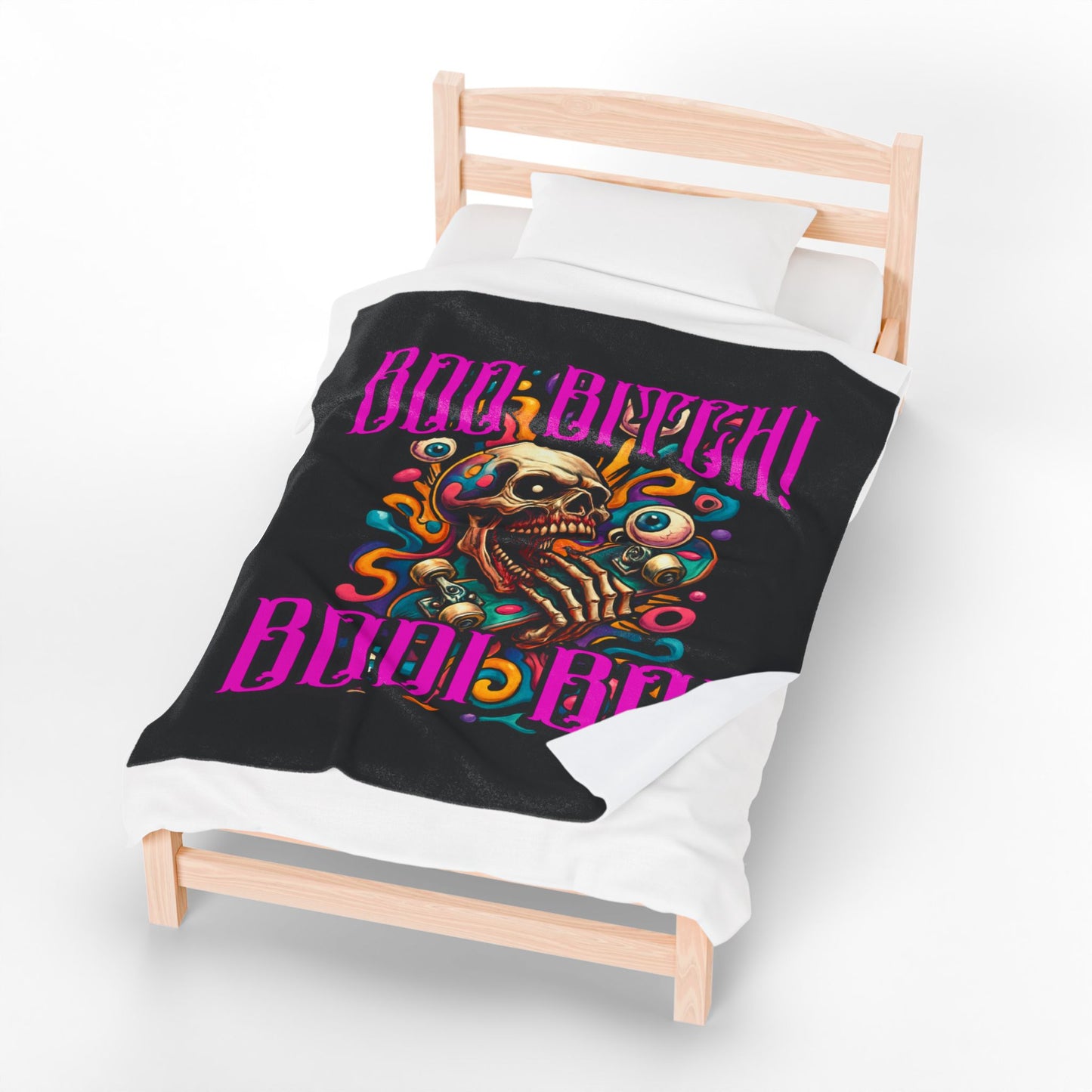 Bold Skull Graphic Plush Blanket - 'Boo Bitch! Boi Boi', Cozy Halloween Decor, Perfect Gift for Halloween Parties, Spooky Home [...]