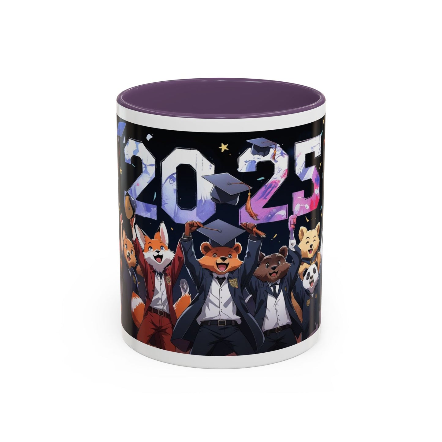 Anime Animals Graduation Celebration Coffee Mug, Funny Animal Graduation Mug, Custom Graduate Gift, Class of 2025 Mug, Unique Graduation Present