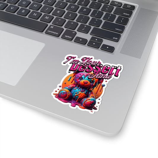 Vibrant Dessert Bear Kiss-Cut Stickers, Colorful Laptop Decals, Cute Gift for Kids, Fun Classroom Decor, Sweet Treat Lovers
