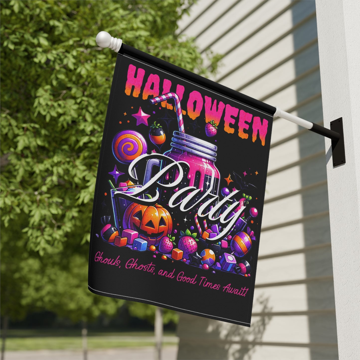 Halloween Party Garden Banner, Spooky Decorations, Outdoor Decor, Fall Decor, Halloween Celebration Sign