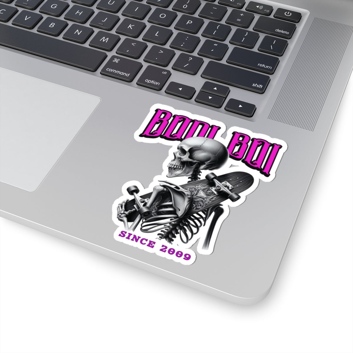 Skeleton Skateboarder Kiss-Cut Stickers, Goth Stickers, Halloween Decor, Skateboard Accessories, Unique Gifts, Art Stickers