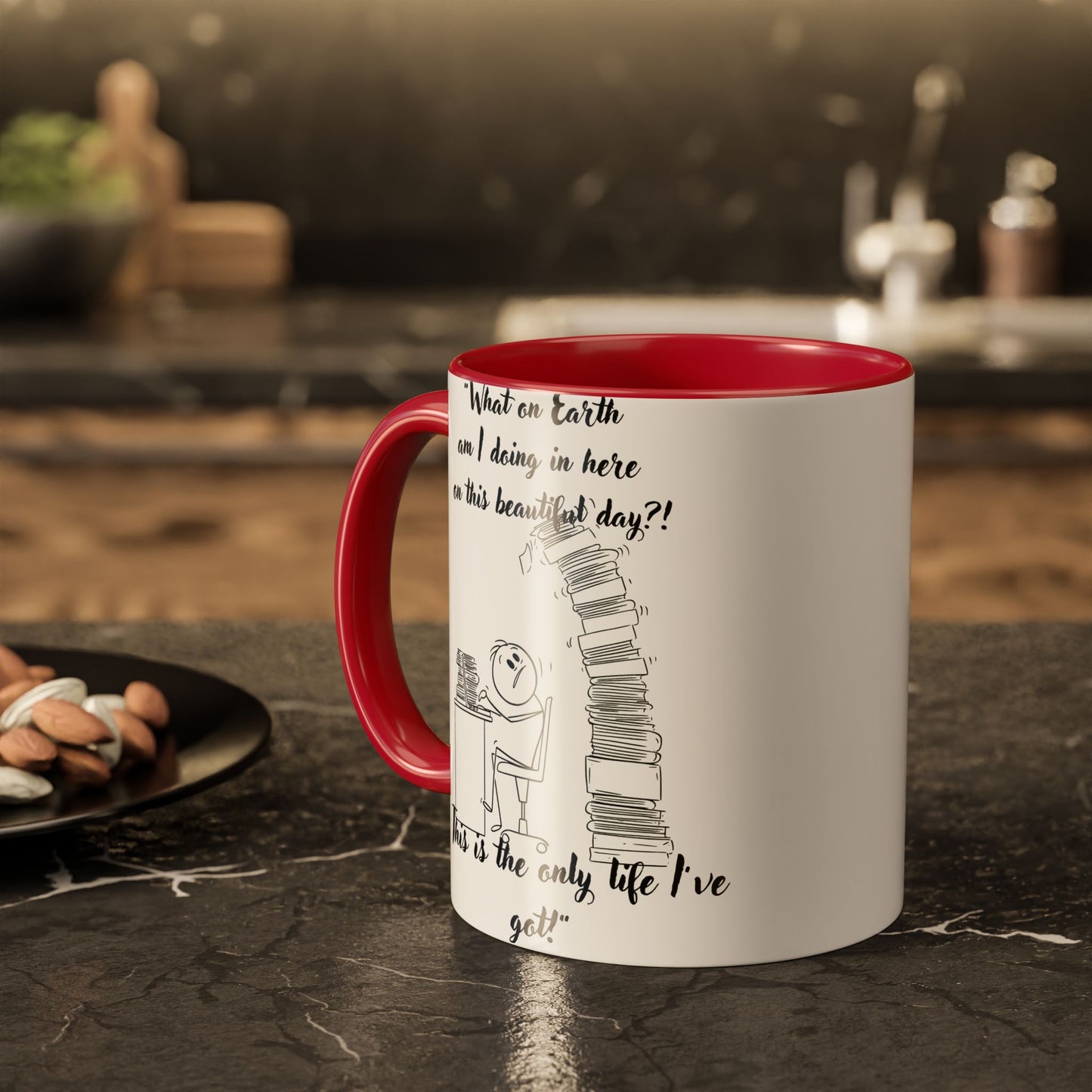 What am I doing here  Coffee Mug - Perfect for Writers, Students, and Book Lovers!