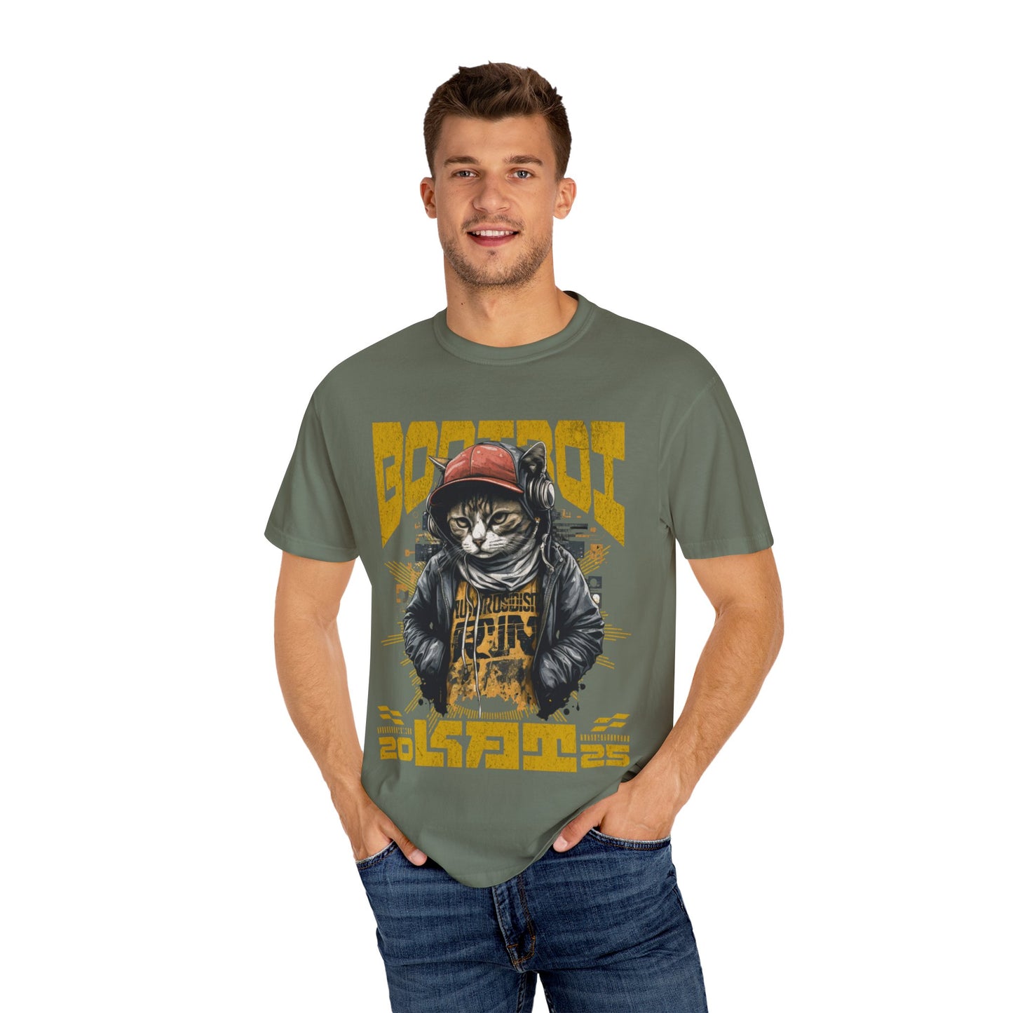 Bodi boi Unisex Vintage Style T-Shirt, Trendy Apparel for Cat Lovers, Casual Wear, Unique Gift Idea