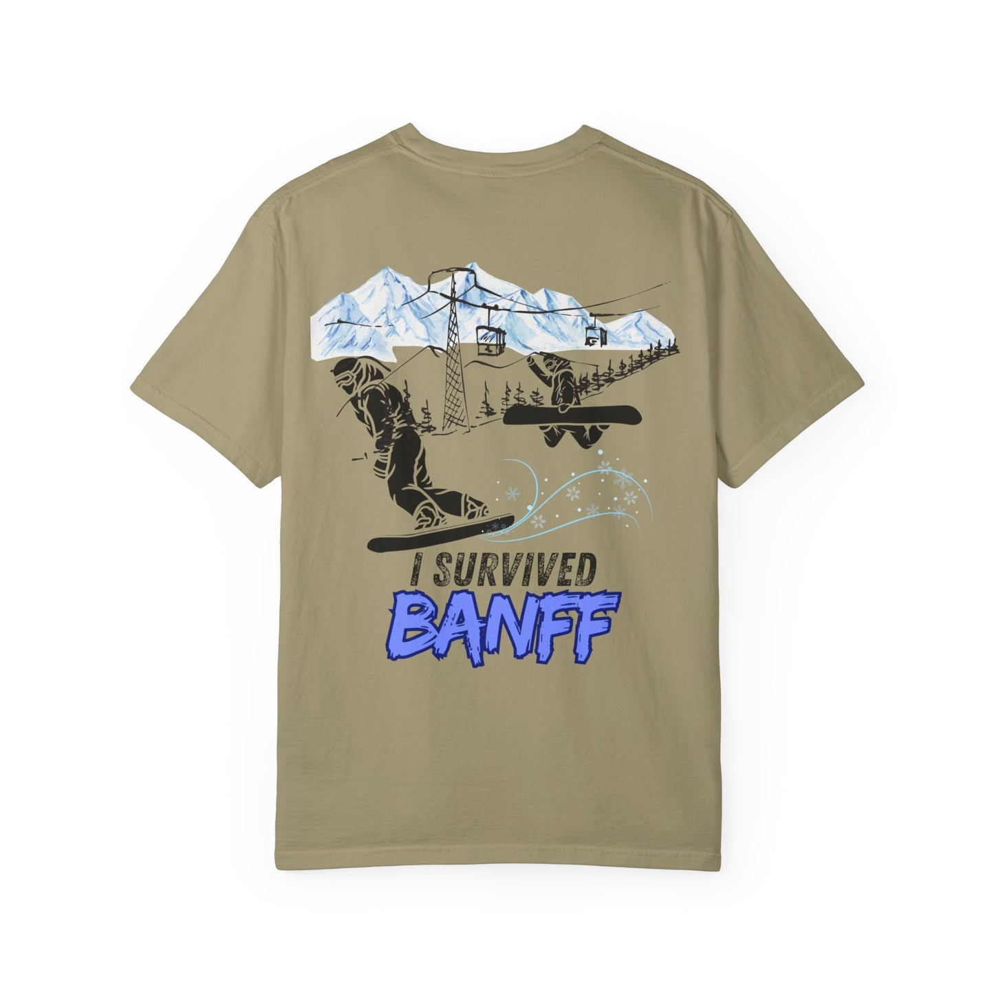 Banff Ski Adventure T-Shirt - Unisex Garment-Dyed Tee, Snowboarder Gift, Winter Sports Apparel, Ski Trip Souvenir, Funny Travel Shirt