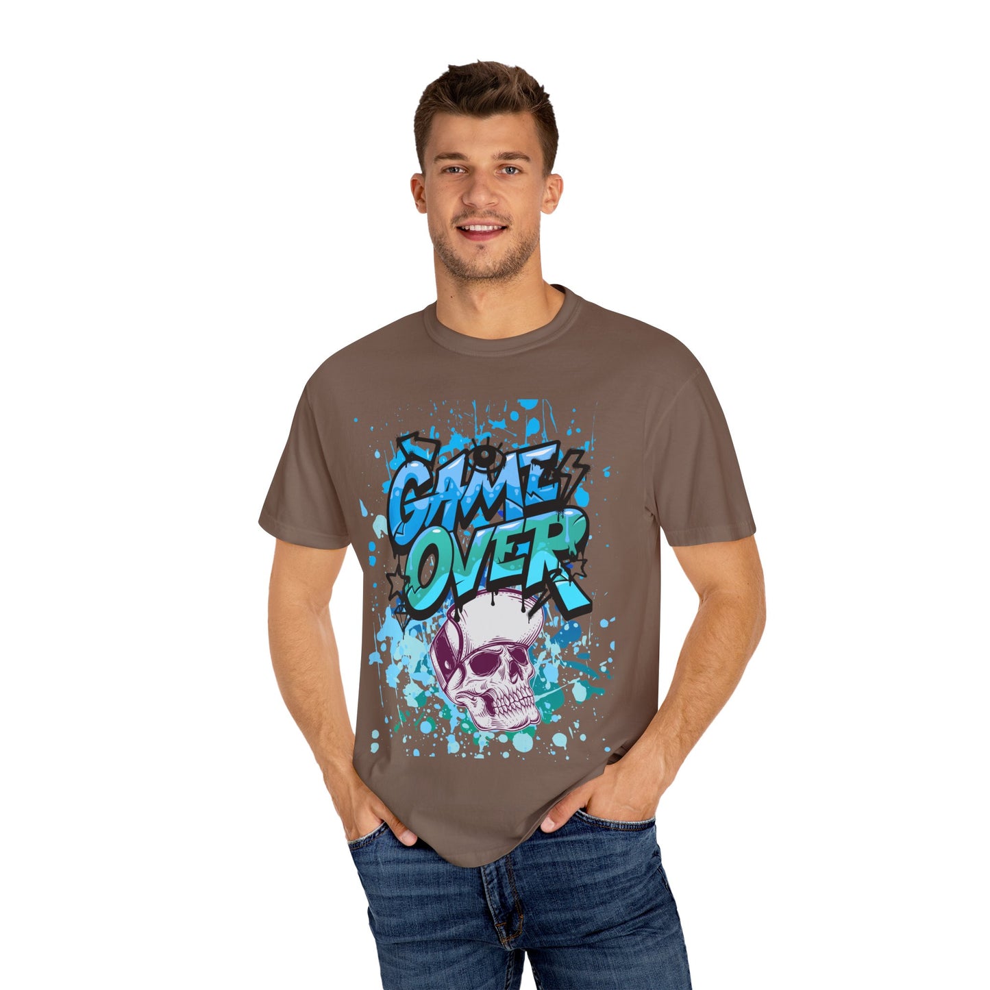 Gamer Skull T-shirt, Unisex Graphic Tee, Game Over Apparel, Casual Wear, Gift for Gamers, Streetwear, Cool Graphic Shirt