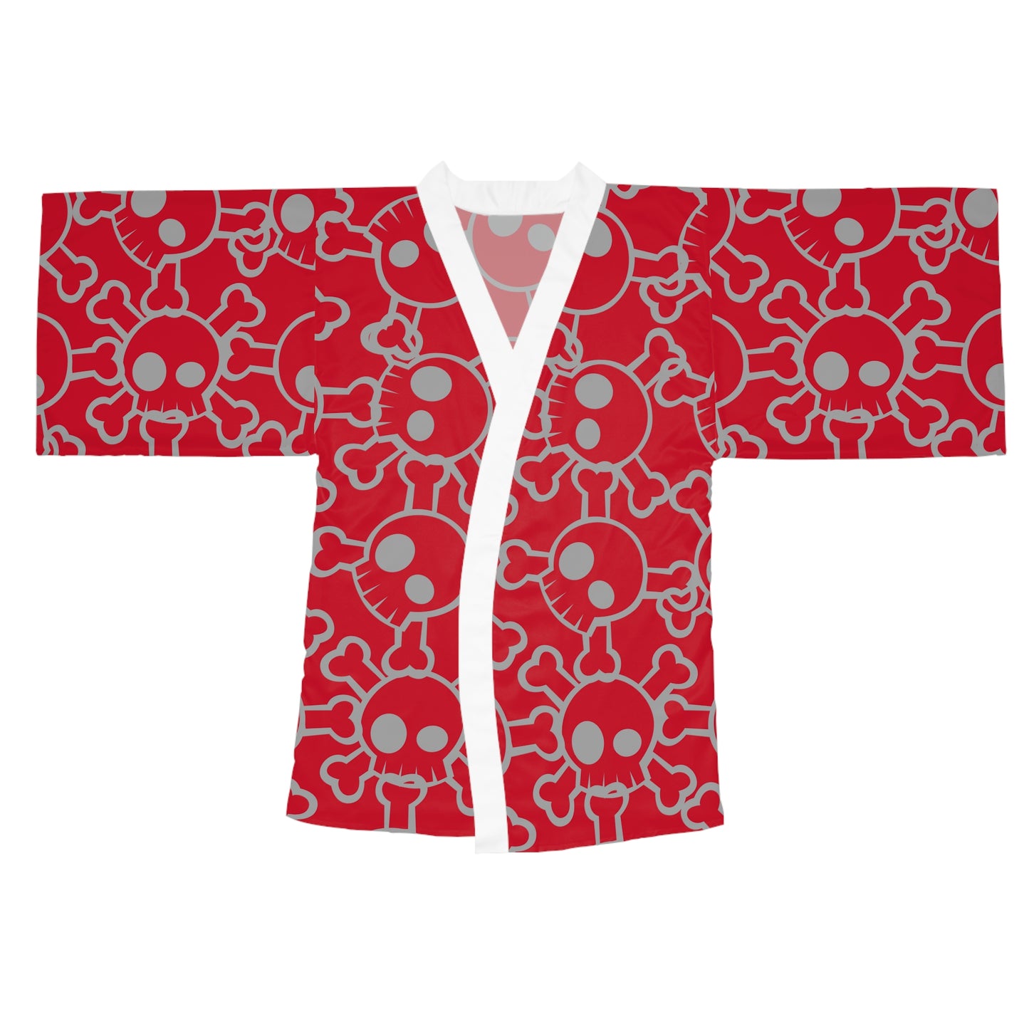Skull & Crossbones Long Sleeve Kimono Robe, Edgy Lounge Wear, Alternative Fashion, Halloween Gift, Anime Inspired, Cozy Homewear