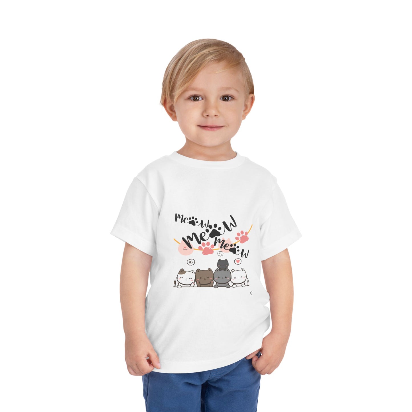 Cute Cat mum I'm here Toddler Tee, Kids Cat T-Shirt, Meow Short Sleeve Top, Adorable Animal Shirt, Fun Playwear for Toddlers