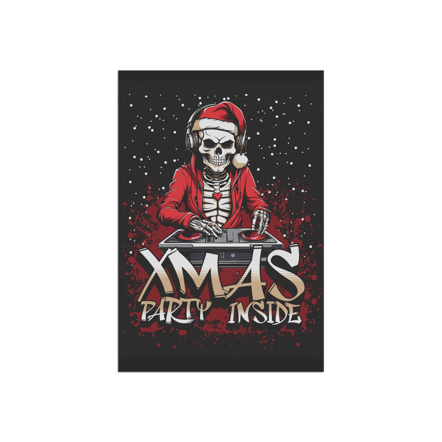Festive Skeleton Banner, Halloween Party Decor, Xmas Garden Flag, Spooky Home Decoration, Unique Holiday Banner