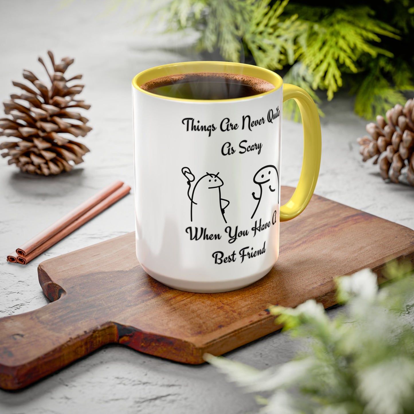 Best Friend Coffee Mug, Colorful Friendship Mug, Cute Gift for Friends, Inspirational Quote Mug, 11oz, 15oz
