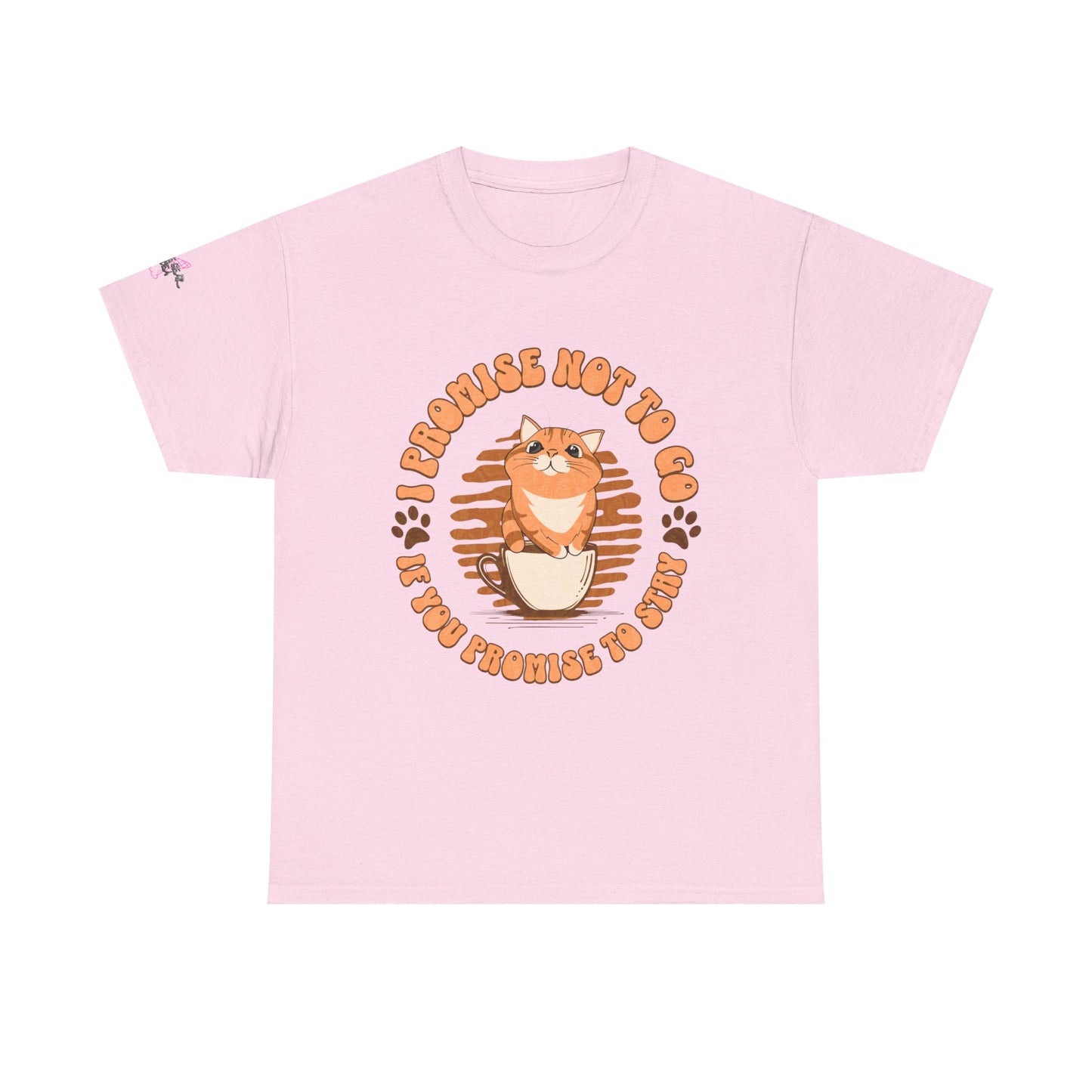 Promise Not to Go Cat Tee, Unisex Cotton T-Shirt, Gift for Cat Lovers, Cute Pet Shirt, Animal Lover Apparel