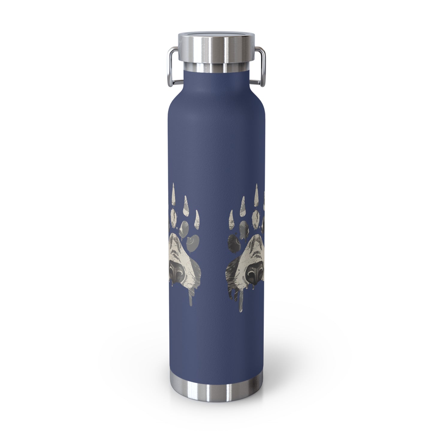 Bear Paw Insulated Water Bottle, 22oz Metal Flask, Eco-Friendly Travel Mug, Outdoor Sports Gear, Wildlife Lover Gift