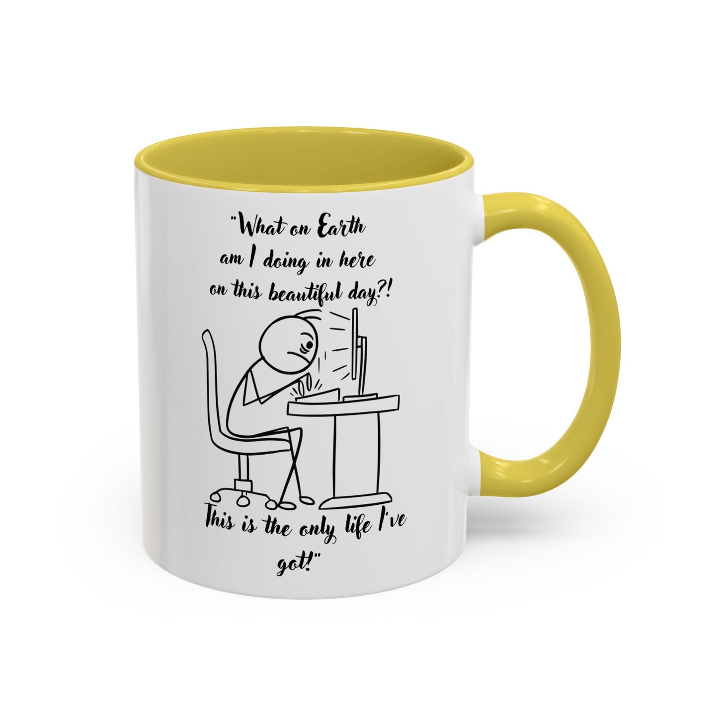 What am I doing here Coffee Mug | Fun Gift for Cat Lovers, Office Decor, Birthday, Inspirational Quote
