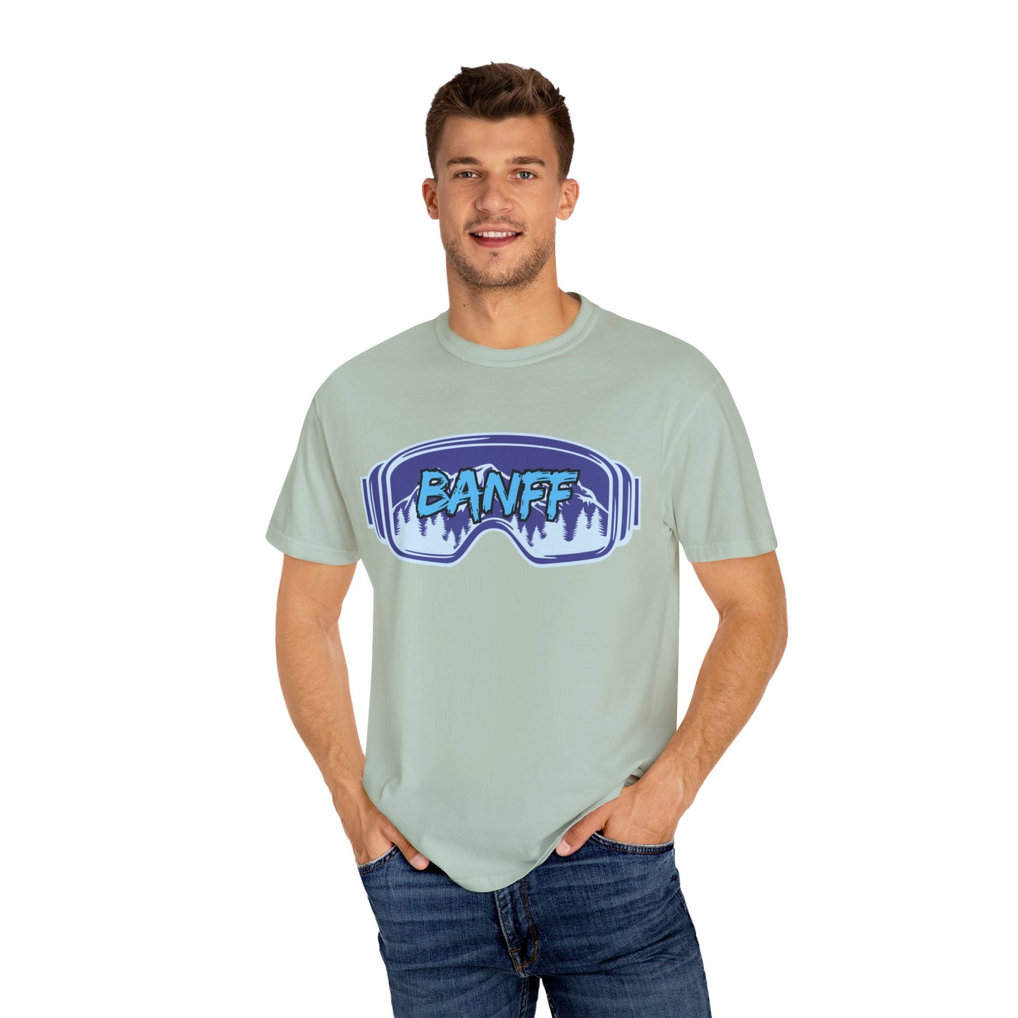 Banff Ski Adventure T-Shirt - Unisex Garment-Dyed Tee, Snowboarder Gift, Winter Sports Apparel, Ski Trip Souvenir, Funny Travel Shirt