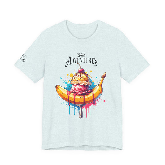 Fun Adventure Banana Split Tee, Ice Cream Lovers T-Shirt, Summer Vibes Shirt, Foodie Gift, Casual Unisex Tee