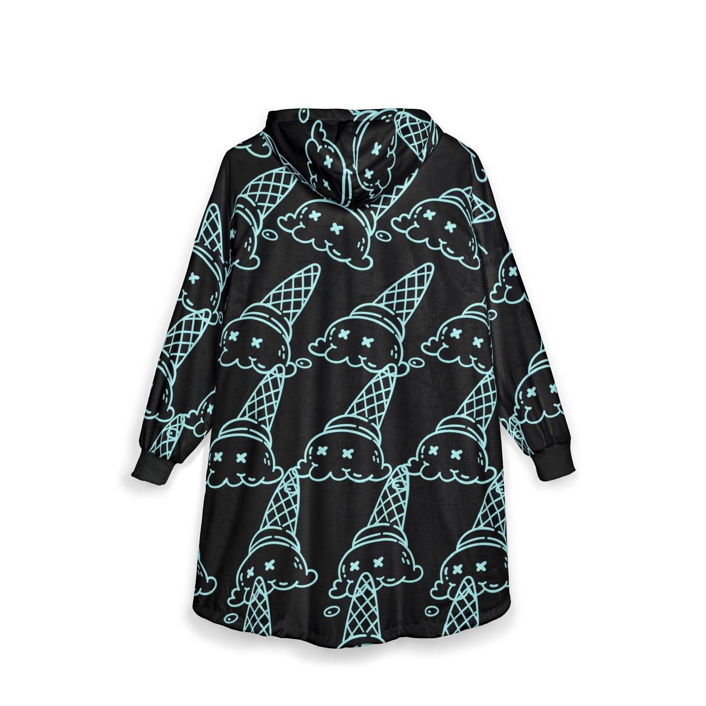 Cozy Ice Cream Hooded Blanket | Cute Chill Nights, Perfect Gift for Ice Cream Lovers, Home Comforts, Lounge Wear, Unique Fashion