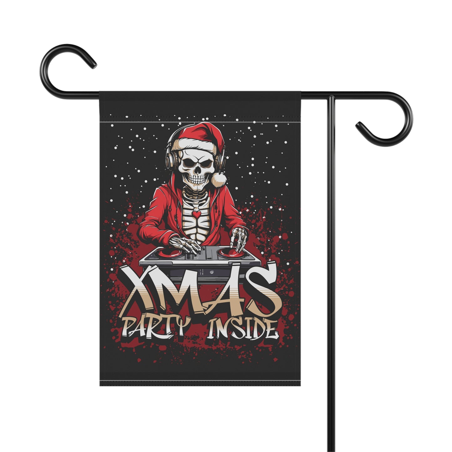 Festive Skeleton Banner, Halloween Party Decor, Xmas Garden Flag, Spooky Home Decoration, Unique Holiday Banner