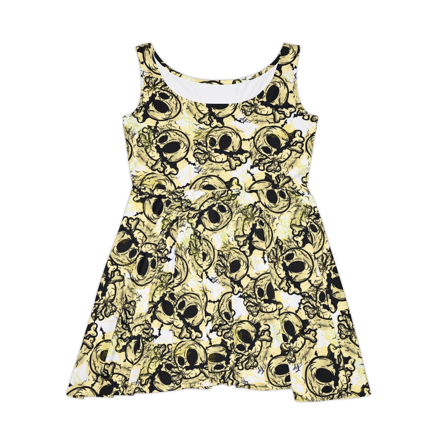 Gothic Skull Women's Skater Dress, Edgy Summer Dress, Halloween Outfit, Party Dress, Trendy Casual Wear