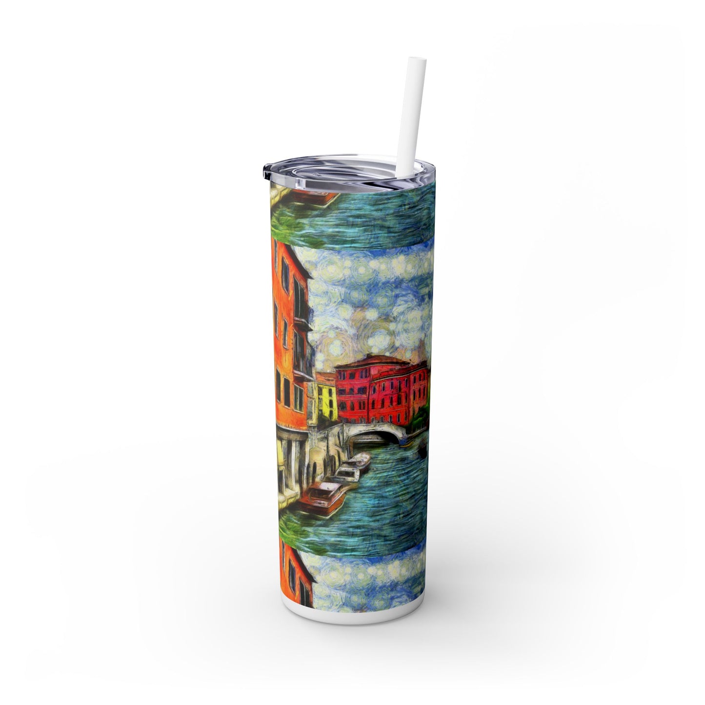 Van Gogh Skinny Tumbler, Art-Inspired Travel Mug, 20oz Drinkware for Home and Office, Perfect Gift for Art Lovers