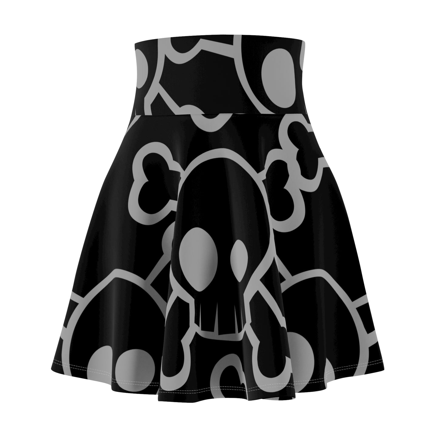 Women's Skater Skirt with Skull Print, Skirt for Music Festivals, Edgy Fashion Piece, Halloween Outfit, Alternative Style