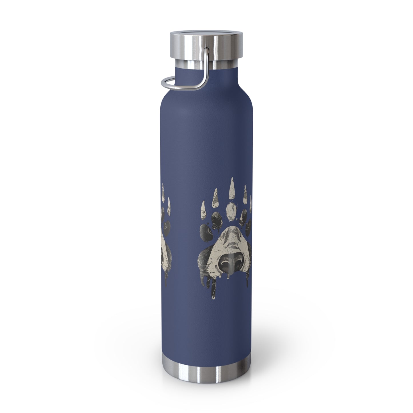 Bear Paw Insulated Water Bottle, 22oz Metal Flask, Eco-Friendly Travel Mug, Outdoor Sports Gear, Wildlife Lover Gift