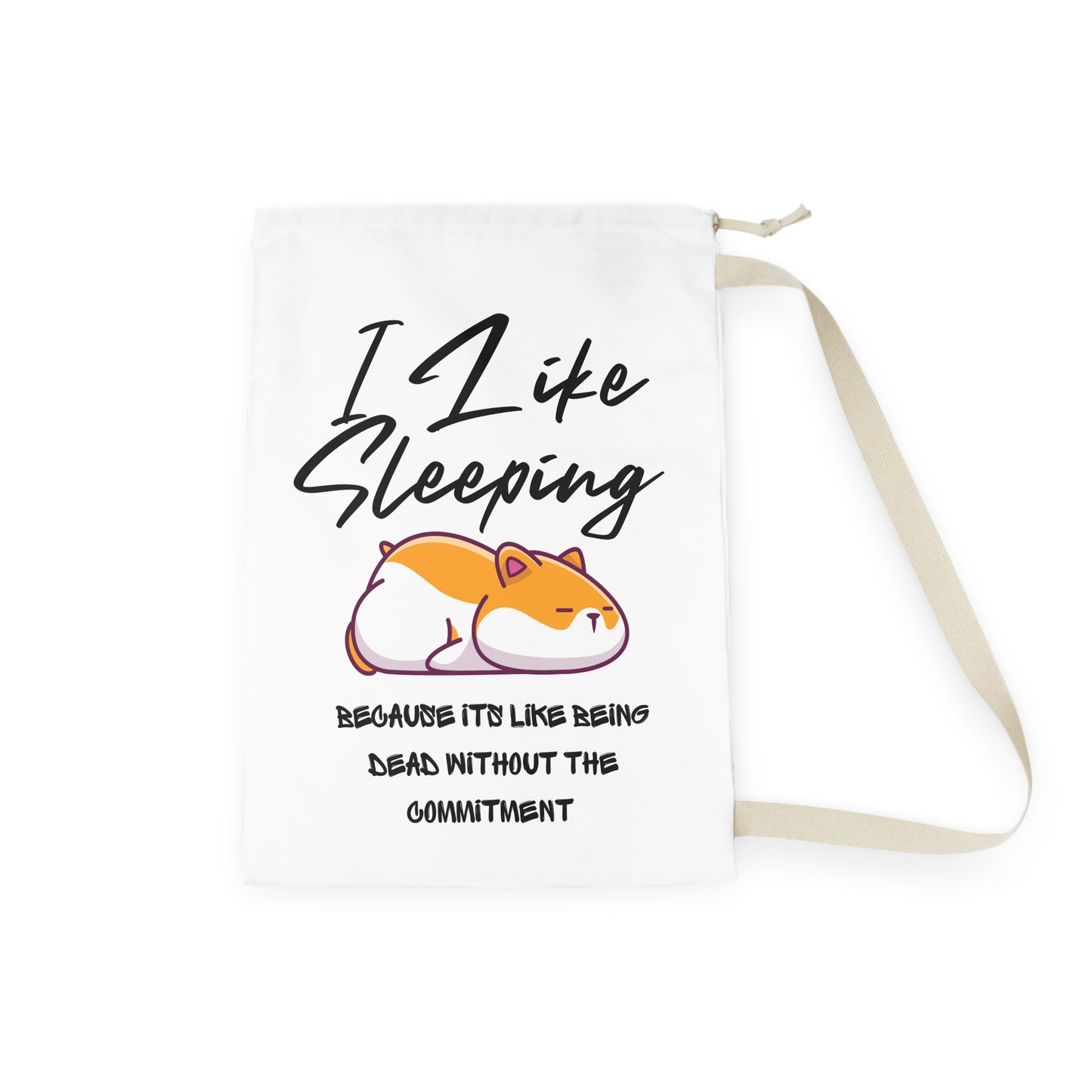 Cute Cat Laundry Bag - I Like Sleeping, Fun Storage Solution for Dorms, Kids, Pet Lovers, Cute Home Decor