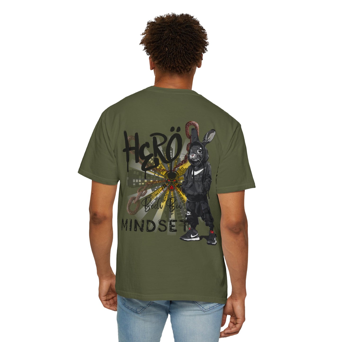 Hero Mindset Unisex Garment-Dyed T-shirt, Motivational Tee, Streetwear, Casual Wear, Gift for Him/Her, Urban Style Shirt