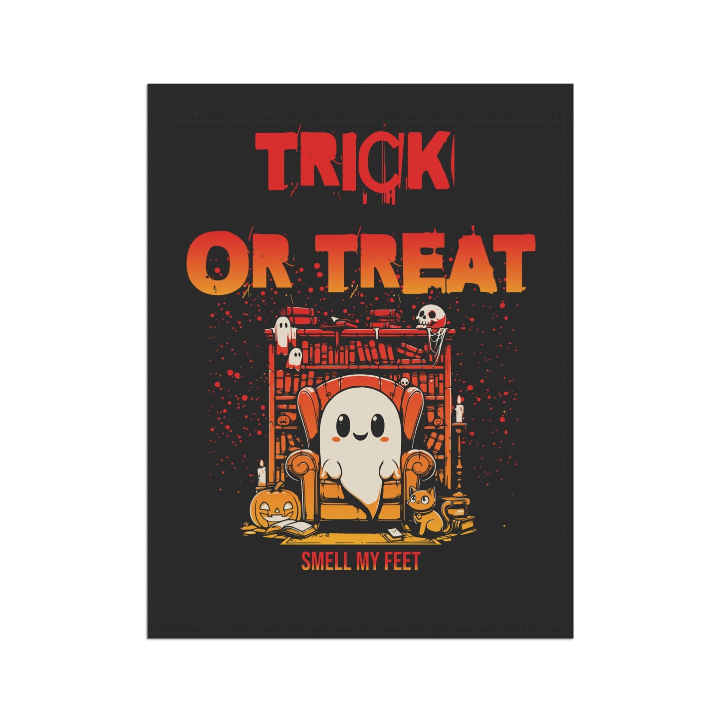 Halloween Garden Banner, Trick or Treat Yard Decor, Spooky House Flag, Fall Outdoor Decoration, Ghost Themed Sign