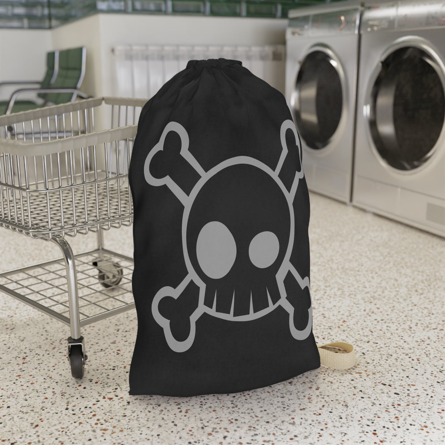Skull & Crossbones Laundry Bag, Unique Storage Bag, Fun Gift for Teens, Pirate Decor, Home Organization