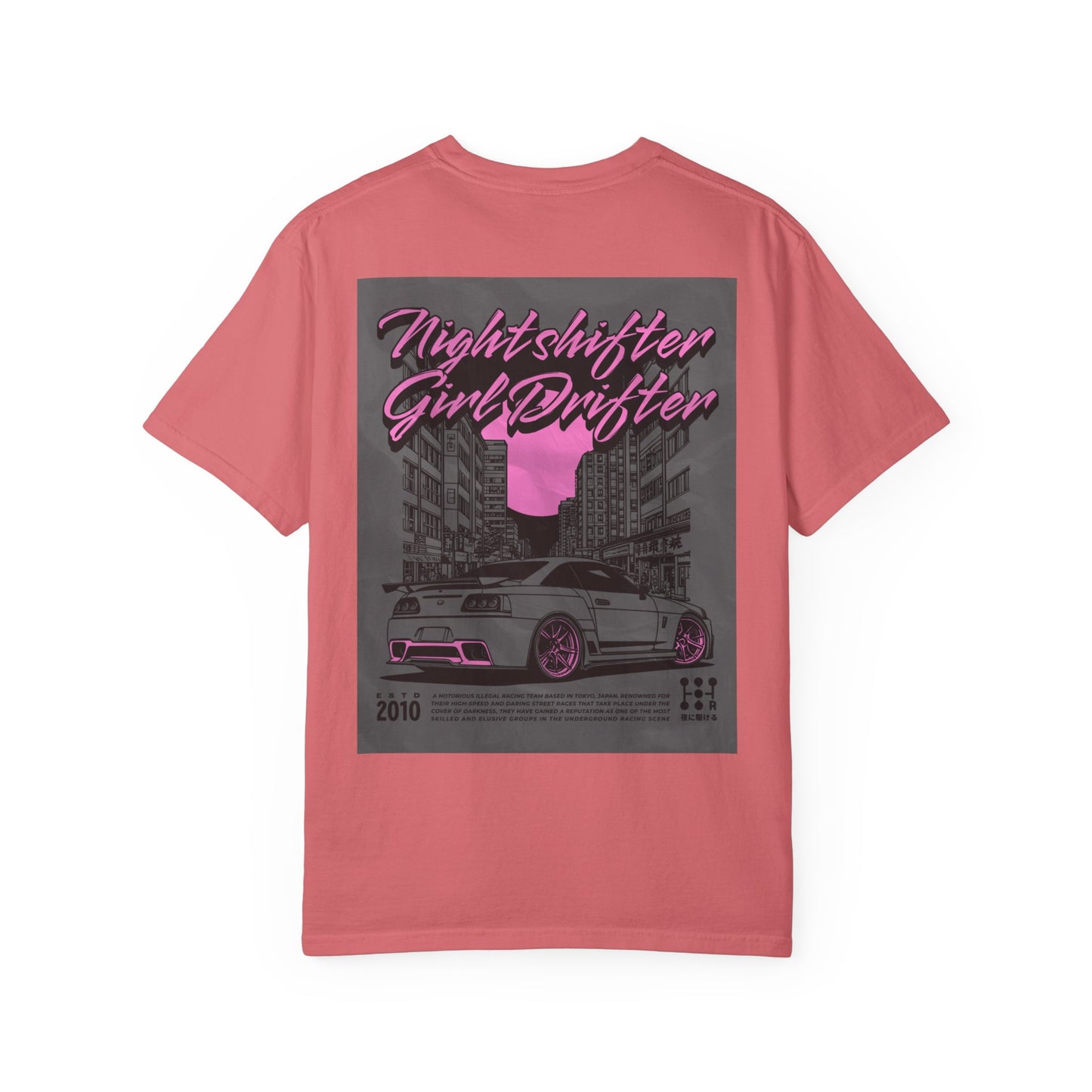 Nightshifter Girl Drifter T-shirt | Unisex Retro Car Tee | Perfect for Car Lovers, Night-Outs, Birthdays, and Gifts
