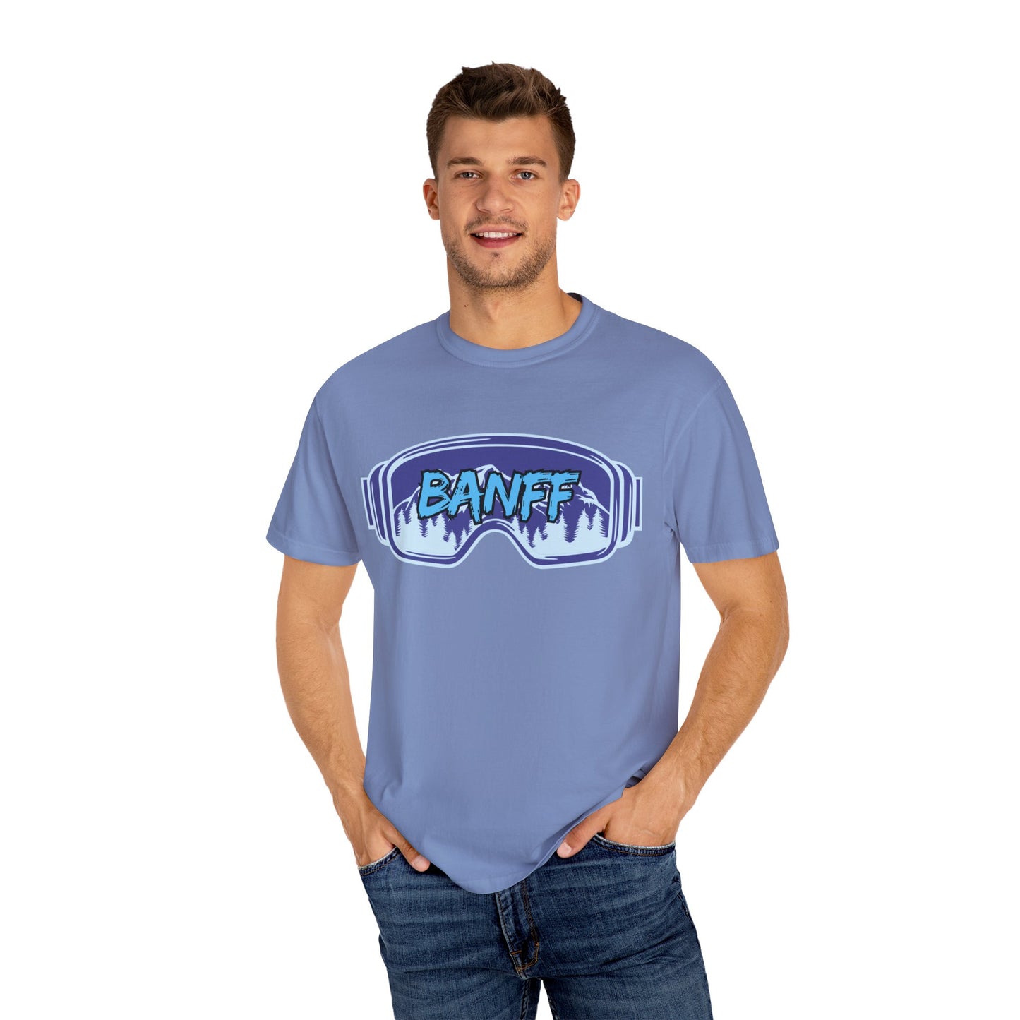 Banff Ski Adventure T-Shirt - Unisex Garment-Dyed Tee, Snowboarder Gift, Winter Sports Apparel, Ski Trip Souvenir, Funny Travel Shirt