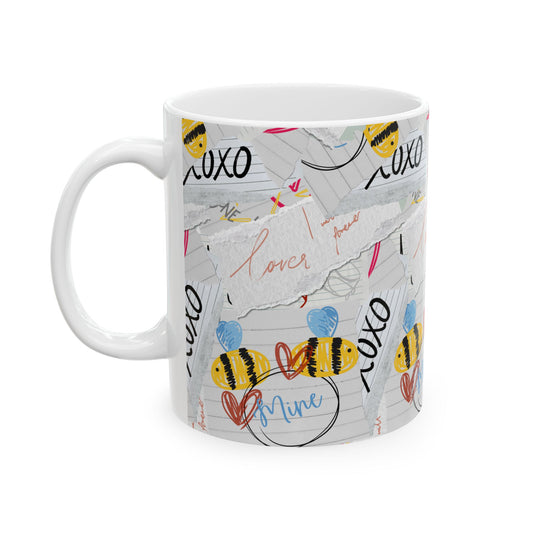 Bee Mine Ceramic Mug | Cute Coffee Cup for Valentine's Day | Gifts for Her, Friends, Bee Lovers, Cute Home Decor, Spring Accessories, Bee