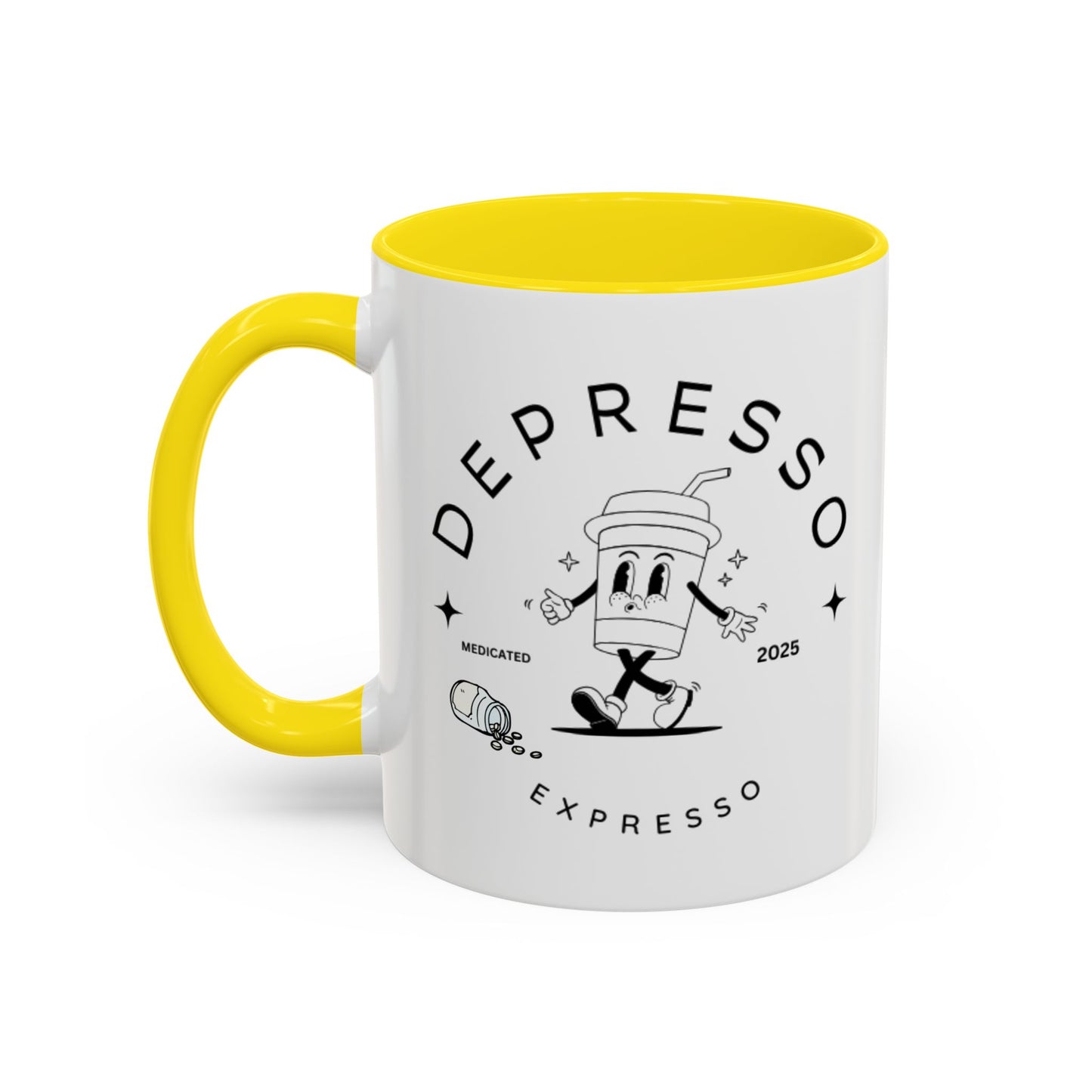 Coffee Mug, Funny Espresso Mug, Gift for Coffee Lovers, Depresso Expresso Humor Cup, Kitchen Decor, Barista Gift, Quirky Beverage Cup,