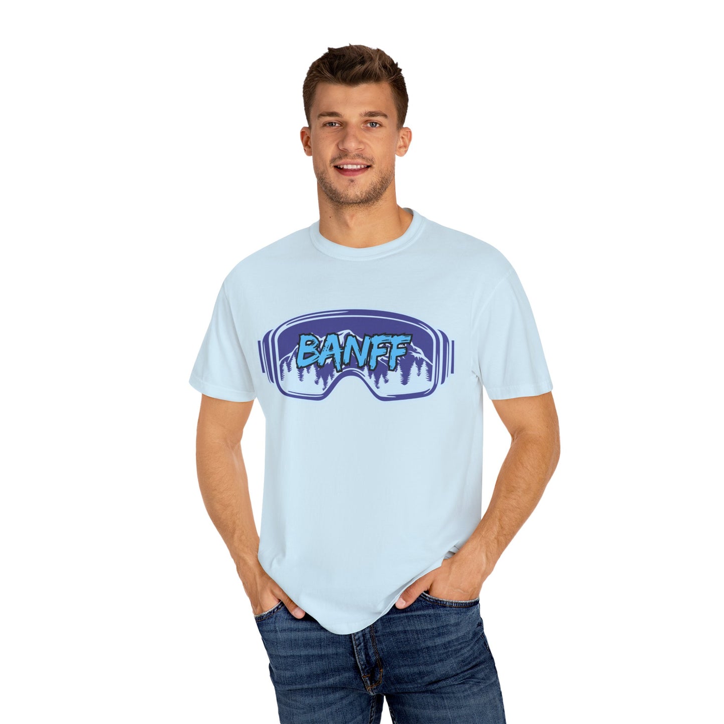 Banff Ski Adventure T-Shirt - Unisex Garment-Dyed Tee, Snowboarder Gift, Winter Sports Apparel, Ski Trip Souvenir, Funny Travel Shirt