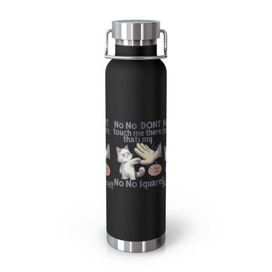 Funny Cat Insulated Water Bottle, 22oz, Laughing Cat Gift, Pet Lover Gift, Humorous Drinkware, Cat Safety Bottle