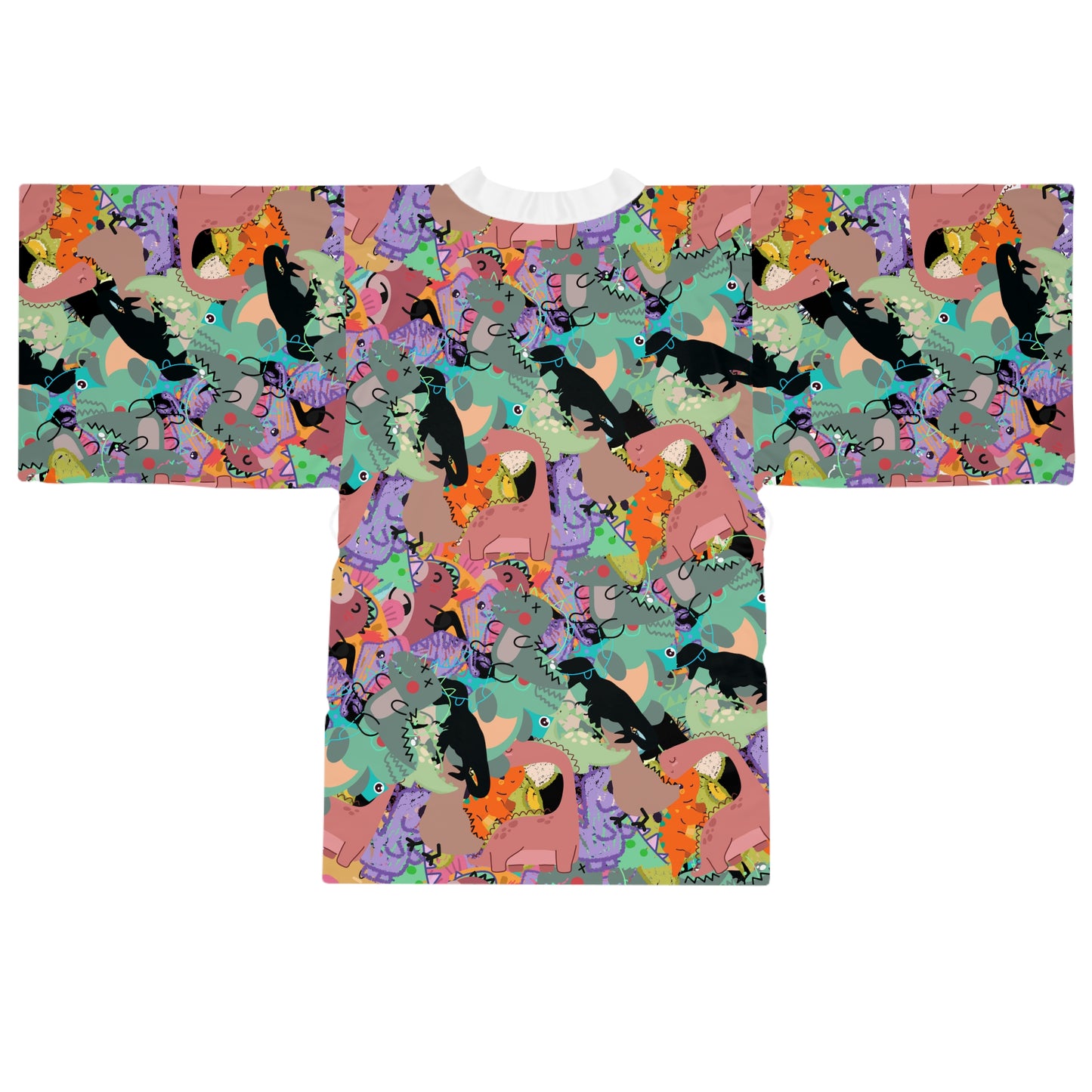 Vibrant Animal Print Long Sleeve Kimono Robe, Cozy Loungewear, Gift for Her, Relaxation, Holiday Gift, Stylish Homewear