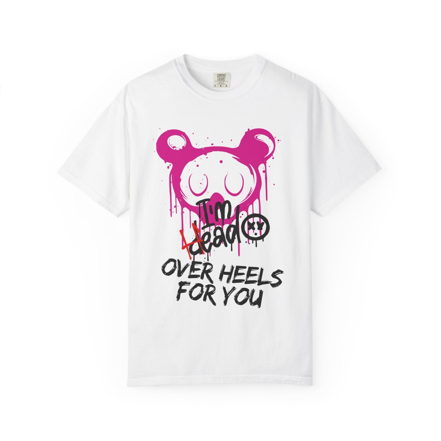 Head Over Heels T-Shirt with Cute Design, Perfect Gift for Friends, Casual Wear, Valentine's Day, Year-Round Fashion