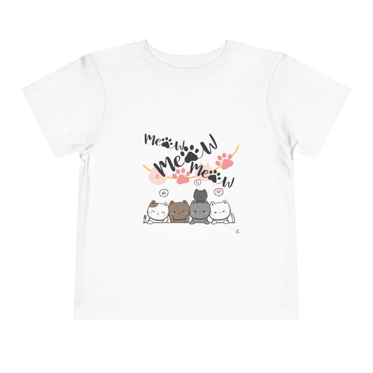 Cute Cat mum I'm here Toddler Tee, Kids Cat T-Shirt, Meow Short Sleeve Top, Adorable Animal Shirt, Fun Playwear for Toddlers