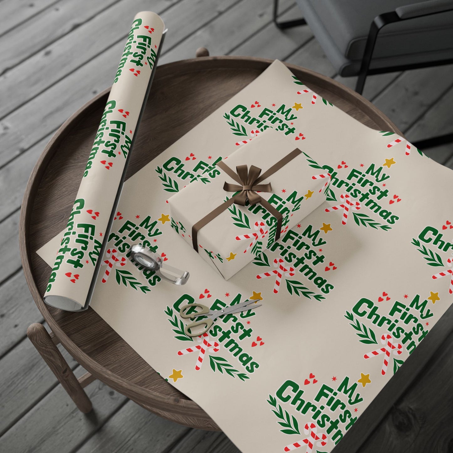 First xmas, Holiday Gift Wrap, Christmas Packaging, Eco-Friendly Wrap, Seasonal Decor, Unique Gift Presentation