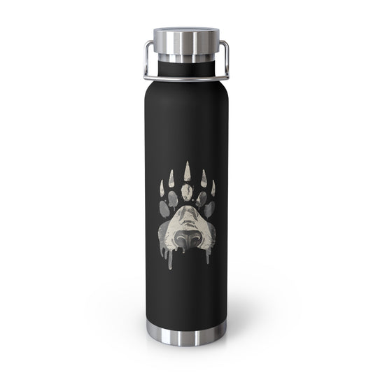 Bear Paw Insulated Water Bottle, 22oz Metal Flask, Eco-Friendly Travel Mug, Outdoor Sports Gear, Wildlife Lover Gift