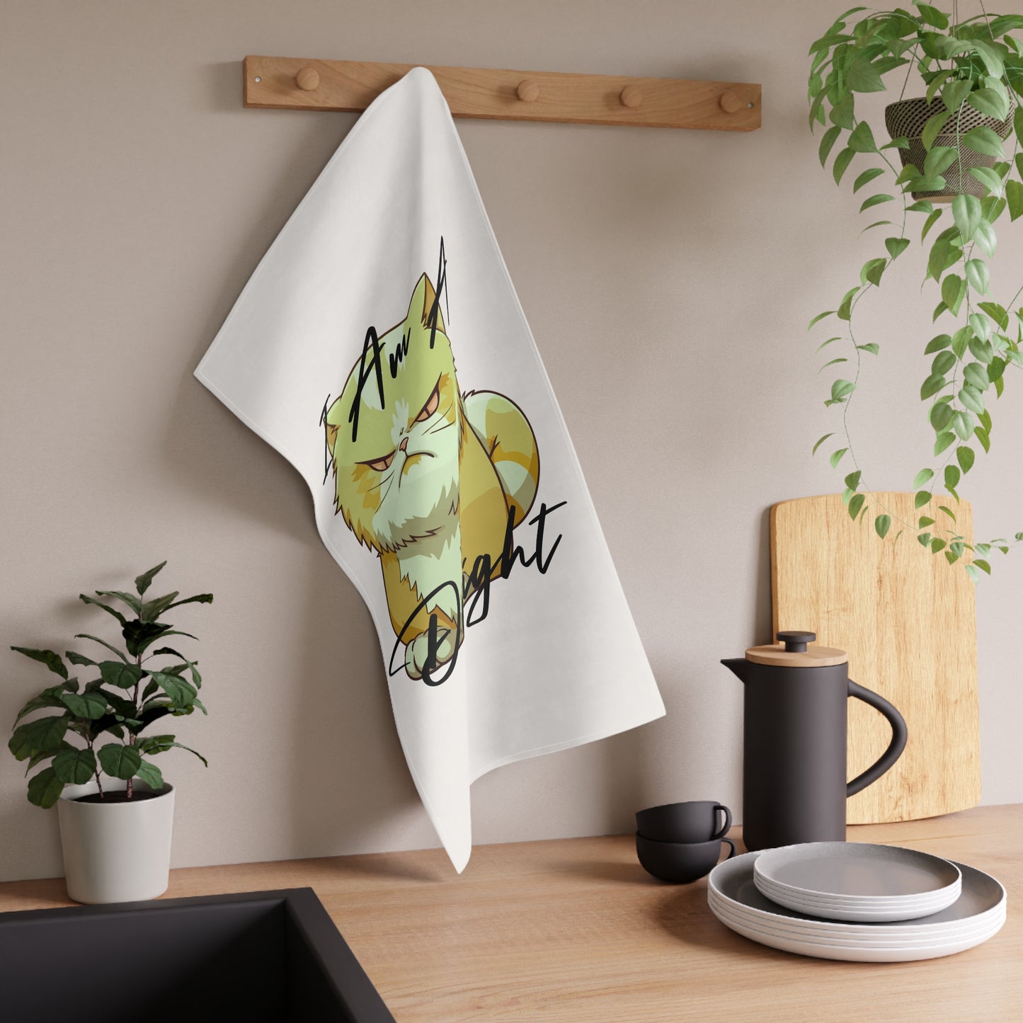 Charming Cat-Themed Tea Towels, Perfect for Kitchen Decor, Gift for Cat Lovers, Housewarming, Unique Home Essentials, I Am A Delight