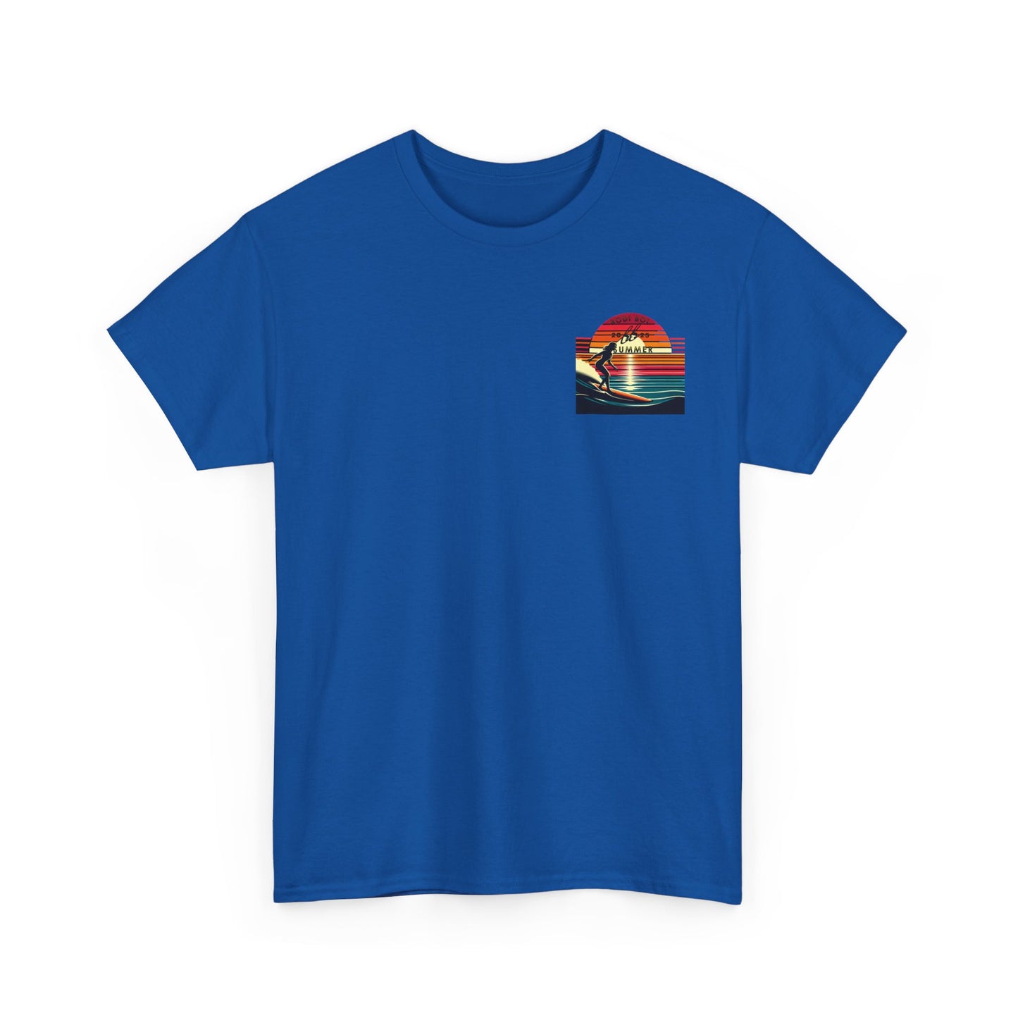Surf Sunset Unisex Heavy Cotton Tee | Relaxed Summer Vibe, Perfect for Beach Days, Vacation, Gifts, Casual Wear, Fun Times