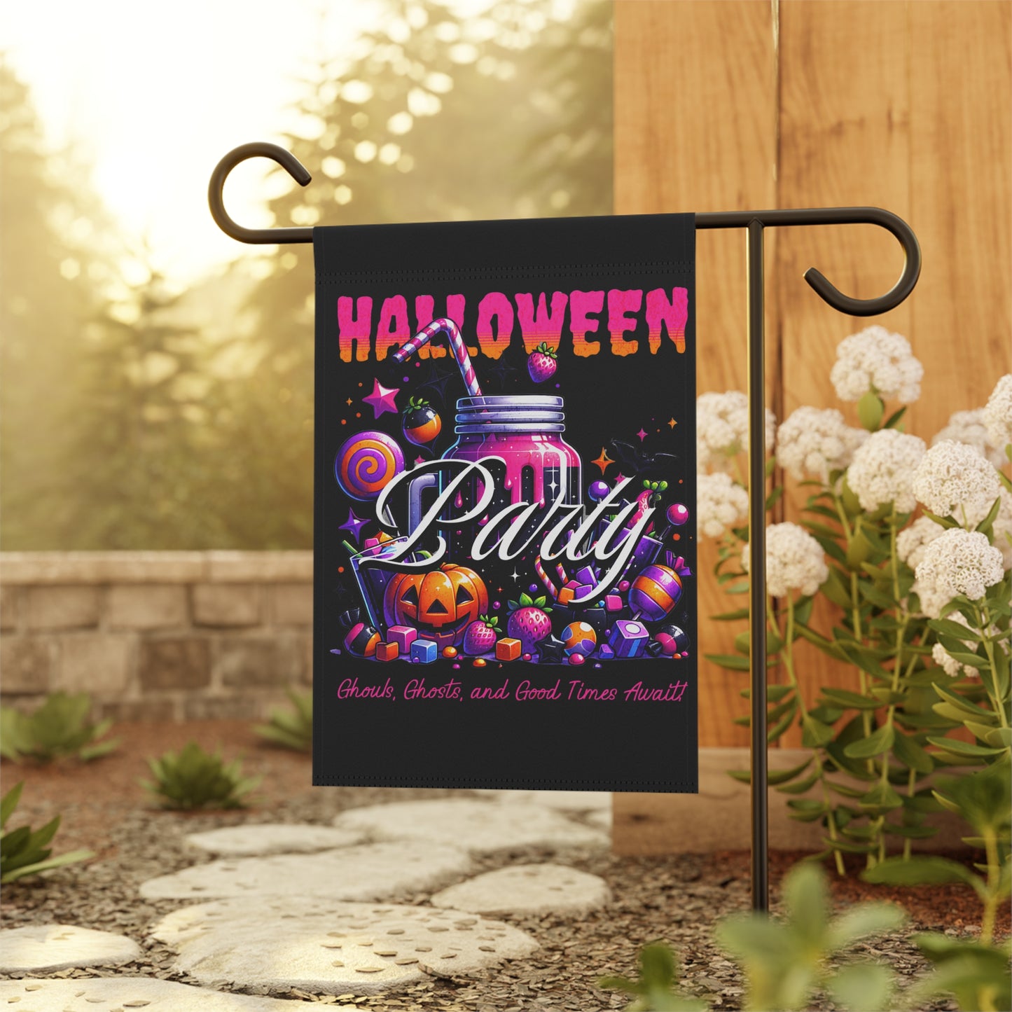 Halloween Party Garden Banner, Spooky Decorations, Outdoor Decor, Fall Decor, Halloween Celebration Sign