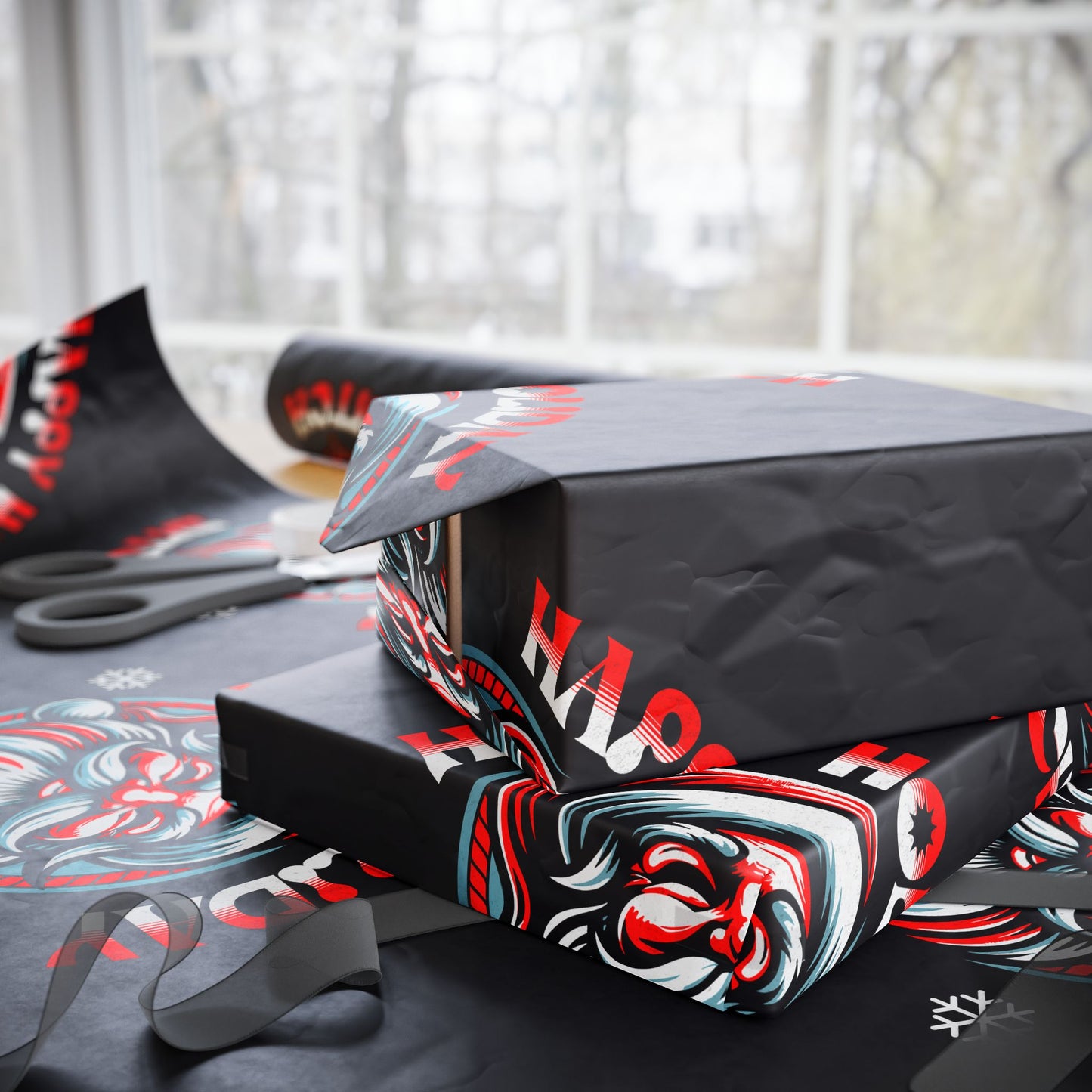 happy xmas bitch Paper Roll, Holiday Gift Wrap for Christmas, Birthdays, and Special Occasions - Unique Black Design