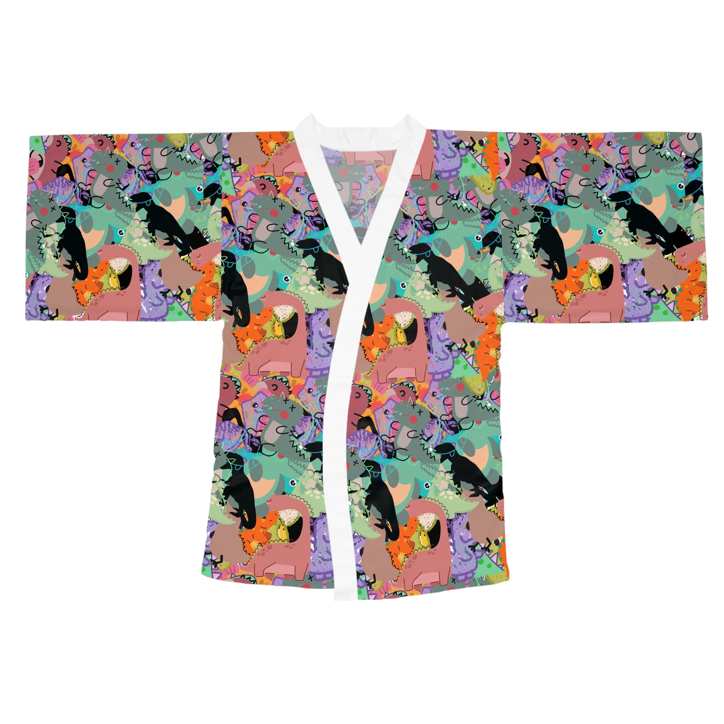 Vibrant Animal Print Long Sleeve Kimono Robe, Cozy Loungewear, Gift for Her, Relaxation, Holiday Gift, Stylish Homewear