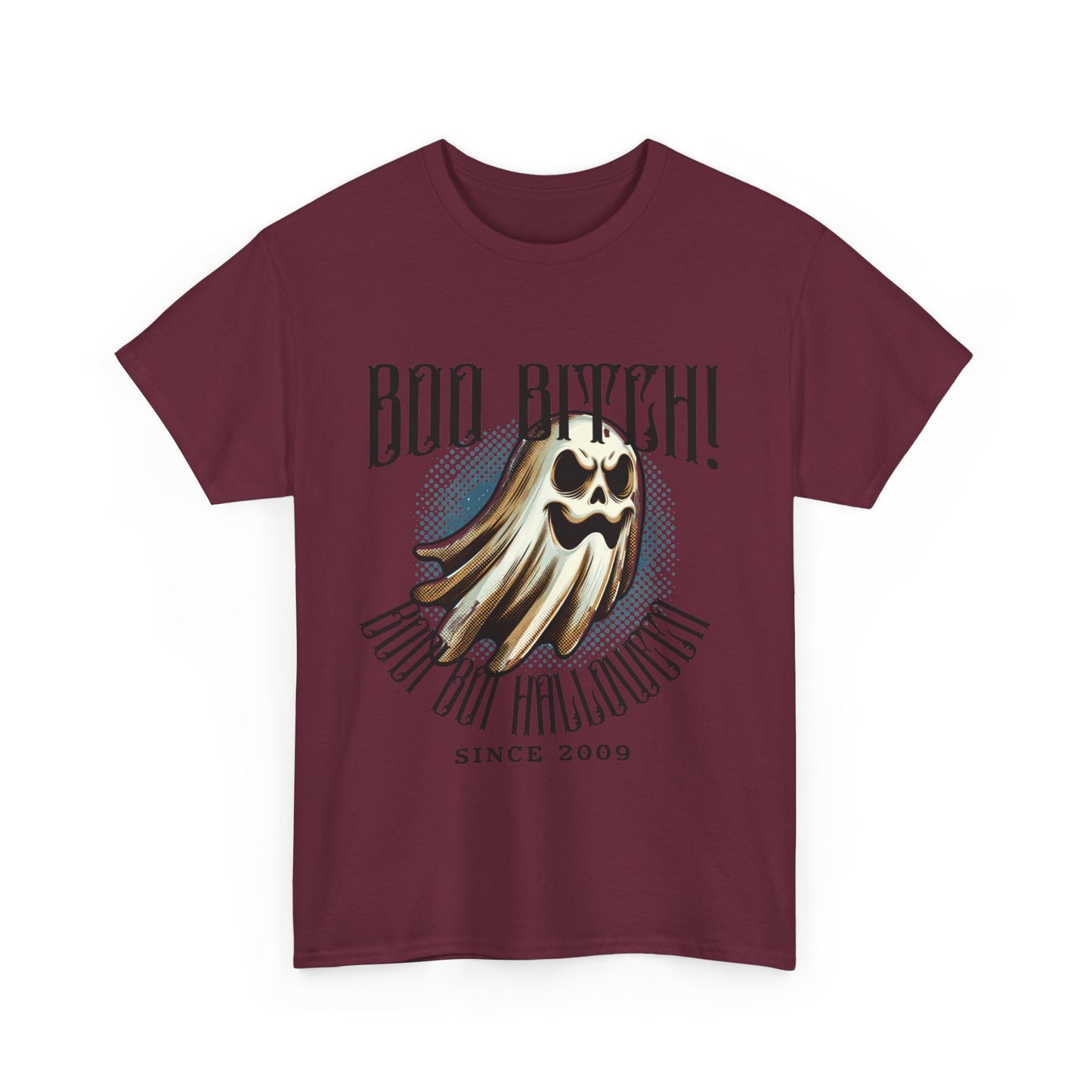 Boo Biych! Halloween Unisex Heavy Cotton Tee, Spooky T-Shirt, Halloween Costume Top, Ghost Graphic Shirt, October Festive Apparel