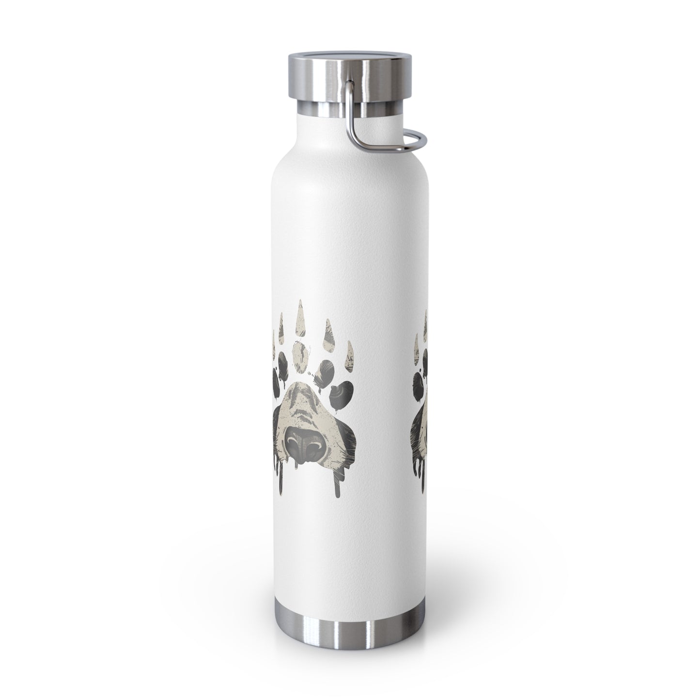 Bear Paw Insulated Water Bottle, 22oz Metal Flask, Eco-Friendly Travel Mug, Outdoor Sports Gear, Wildlife Lover Gift