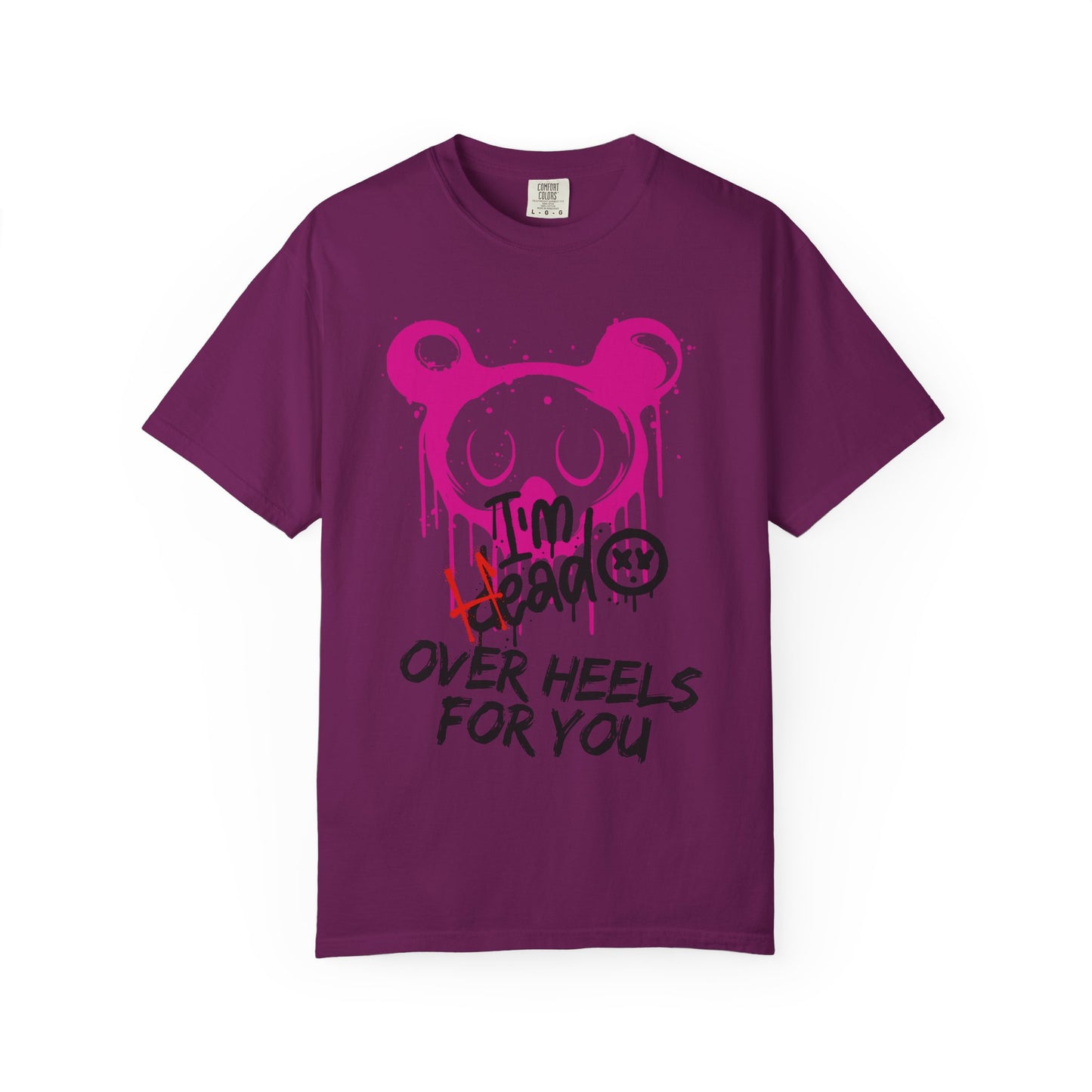 Head Over Heels T-Shirt with Cute Design, Perfect Gift for Friends, Casual Wear, Valentine's Day, Year-Round Fashion